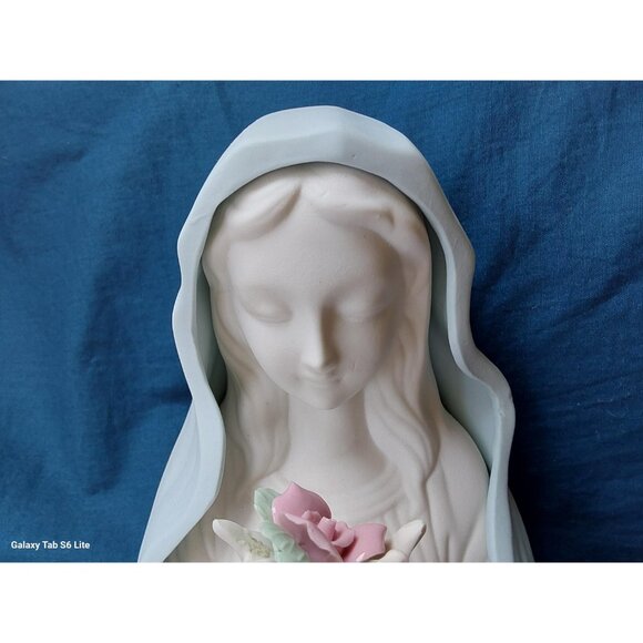1980s Giftcraft ceramic Madonna Virgin Mary night light works table lamp pink - Picture 5 of 10